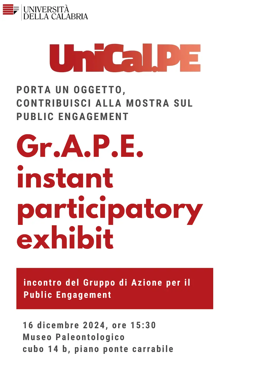 Gr. A. P. E. Instant Participatory Exhibit